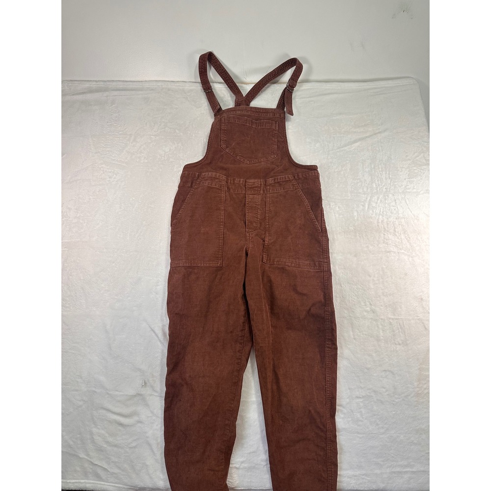 Aerie Corduroy Overalls‎ Small Brown Raw Hem Carpenter Boho Womens